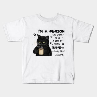 Cat A Person Trapped In A Body Personalized Gift Kids T-Shirt